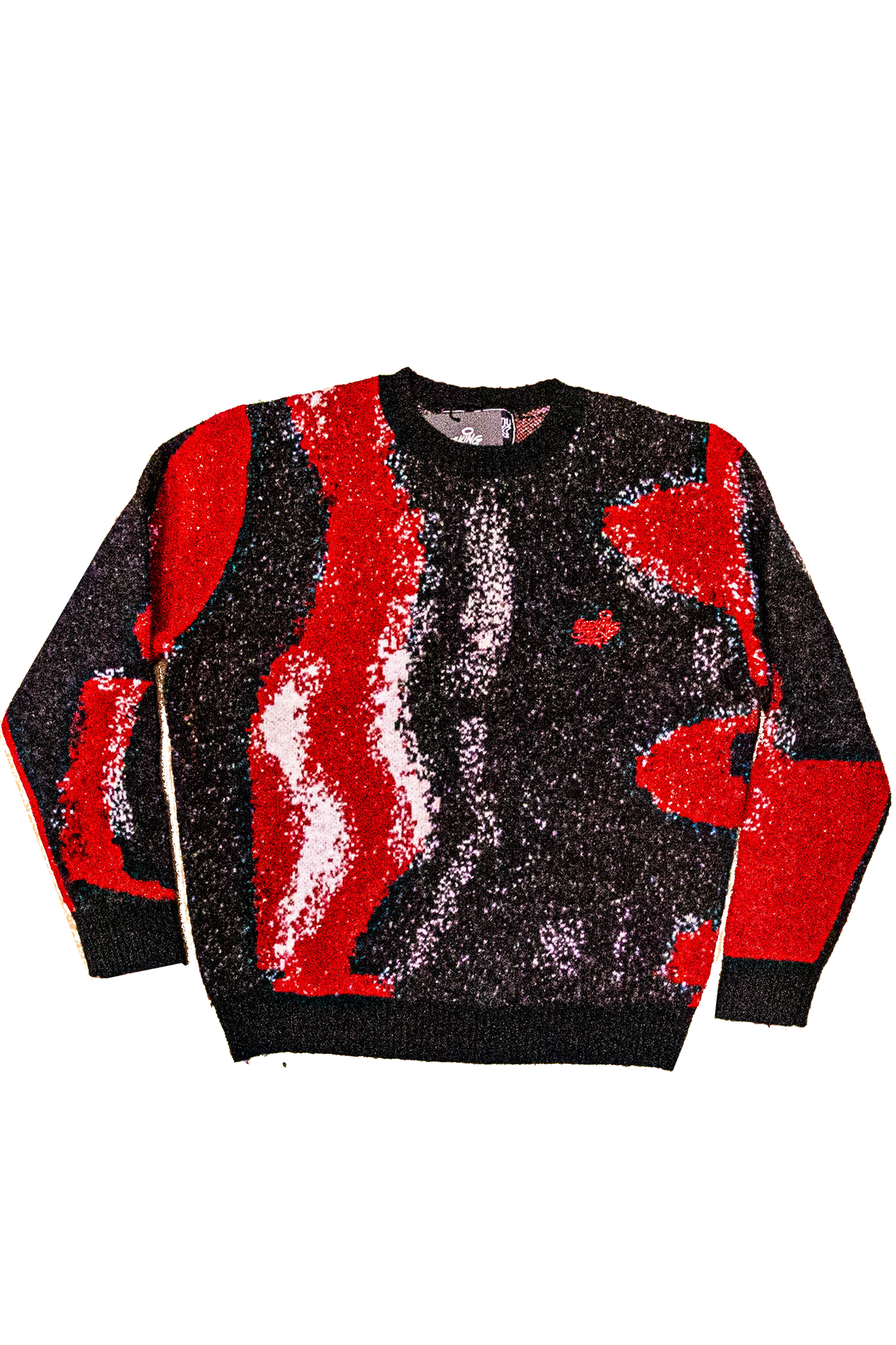 Red Distorted Crayon Drawing Knit