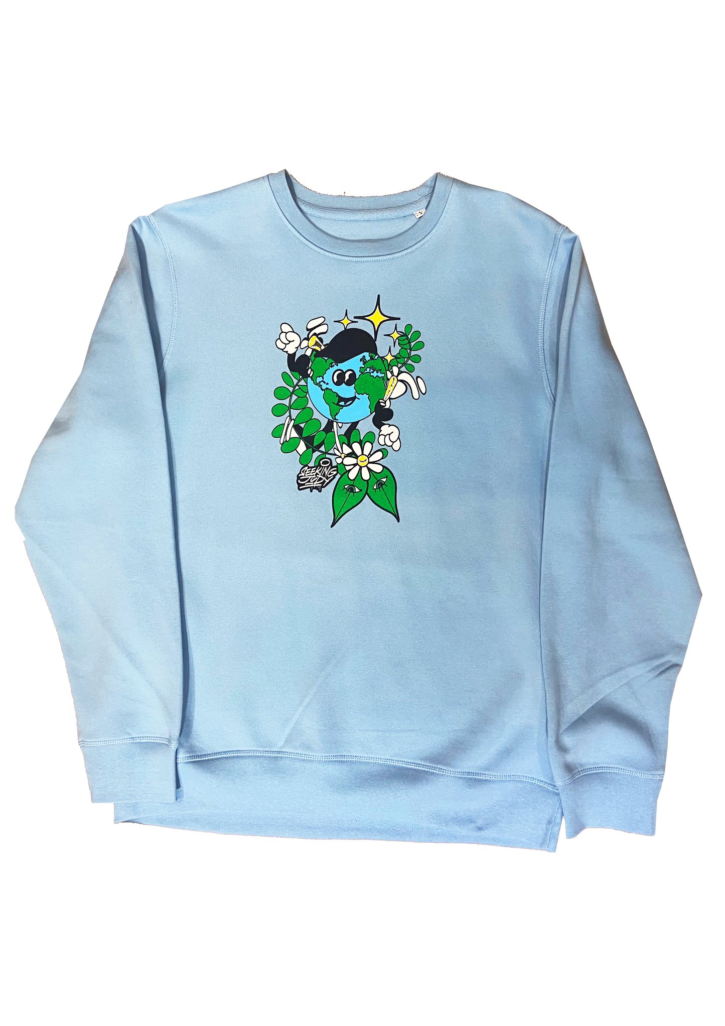 'Dancing World' Baby Blue Organic sweatshirt