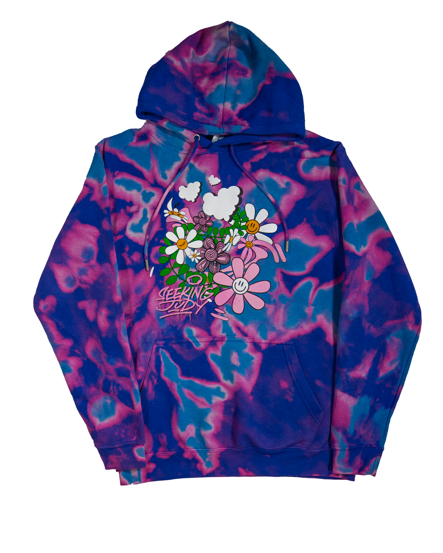 Peace, Leaves, Love' Tie dye organic hoodie