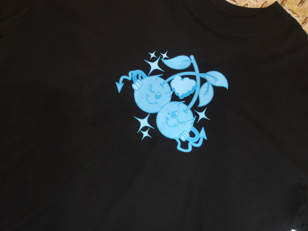'Cheeky Cherries' Black oversized T-shirt