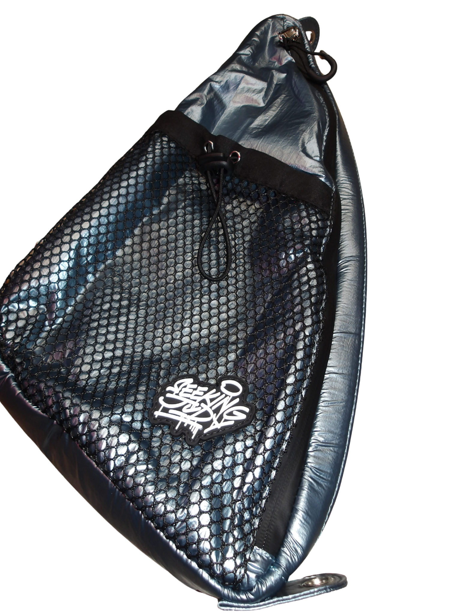 BLUE DOUBLE ZIP MINI SLING BAG