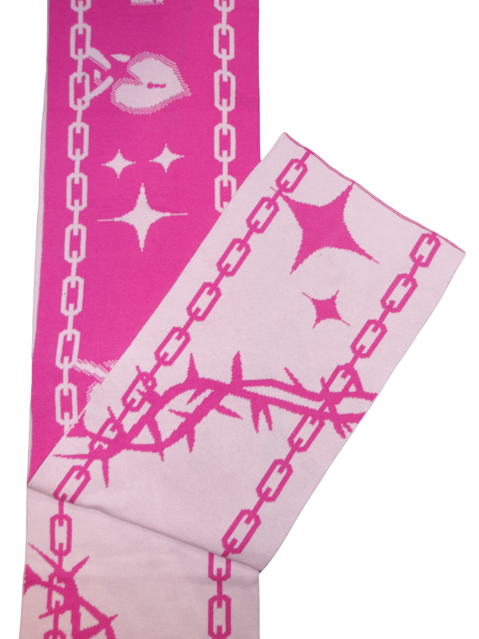 TWO TONED PINK SCARF WITH SEEKING JUDY GRAPHICS
