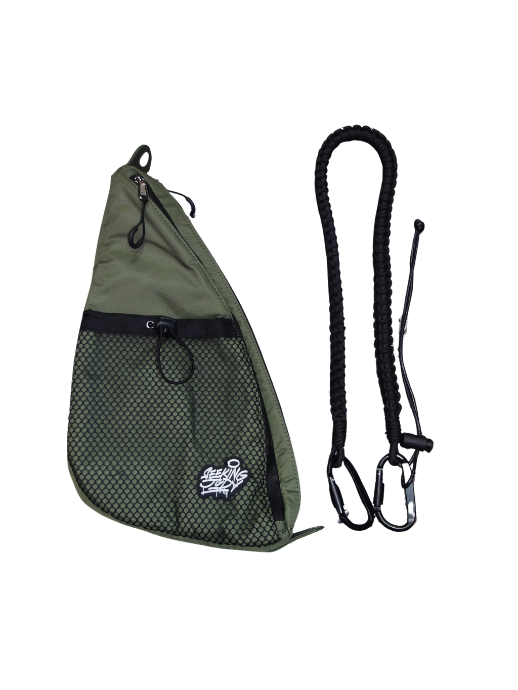 KHAKI DOUBLE ZIP MINI SLING BAG