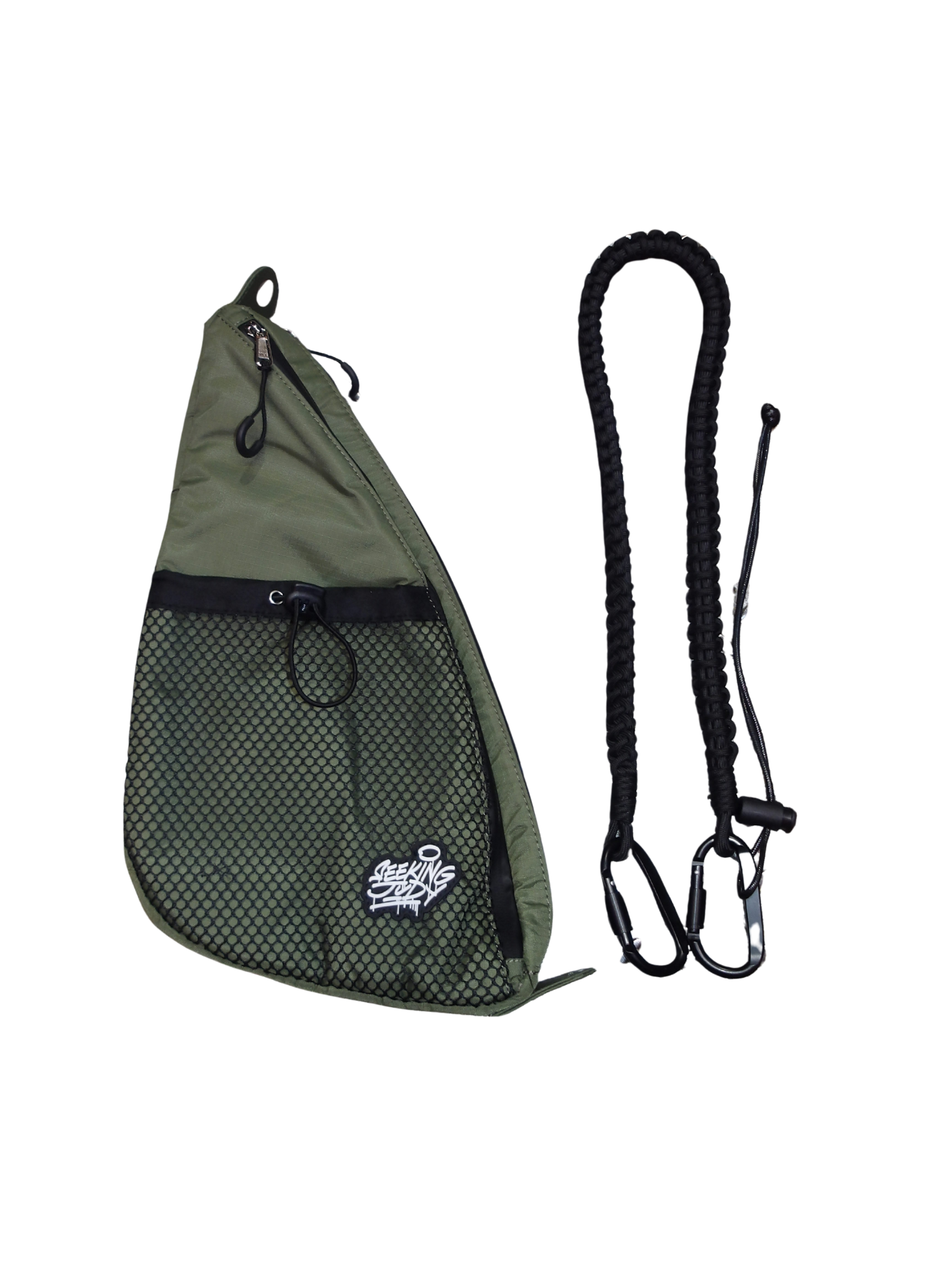 KHAKI DOUBLE ZIP MINI SLING BAG