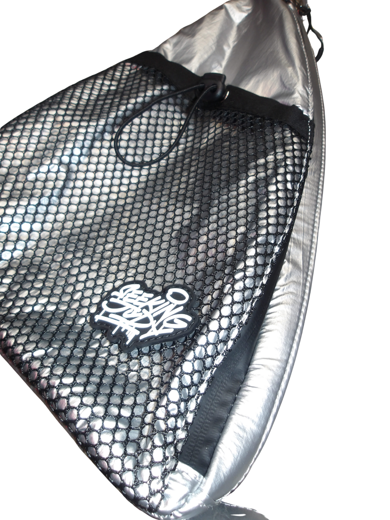 SILVER DOUBLE ZIP MINI SLING BAG