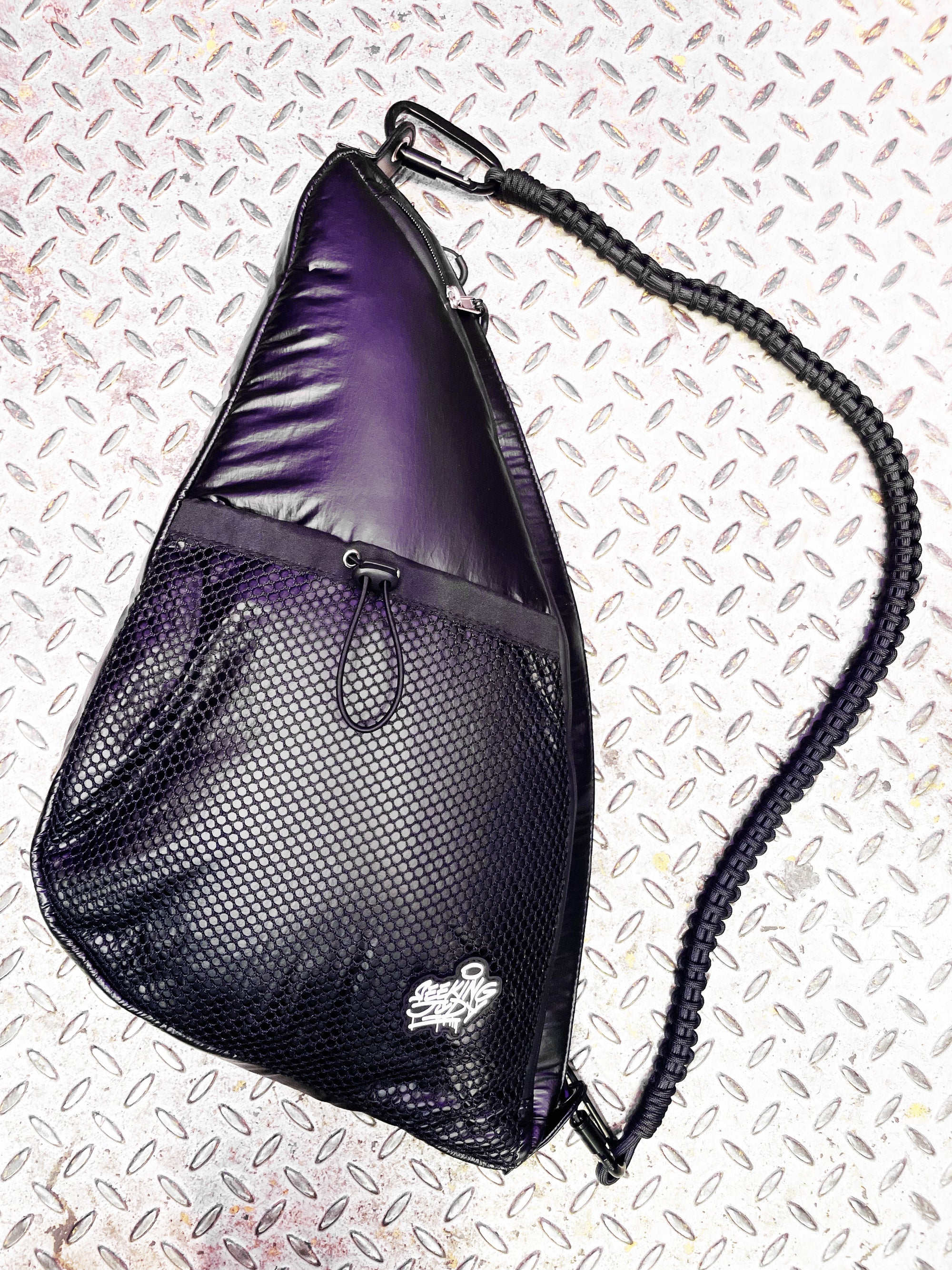 Waterproof Sling Metallic Bag Black