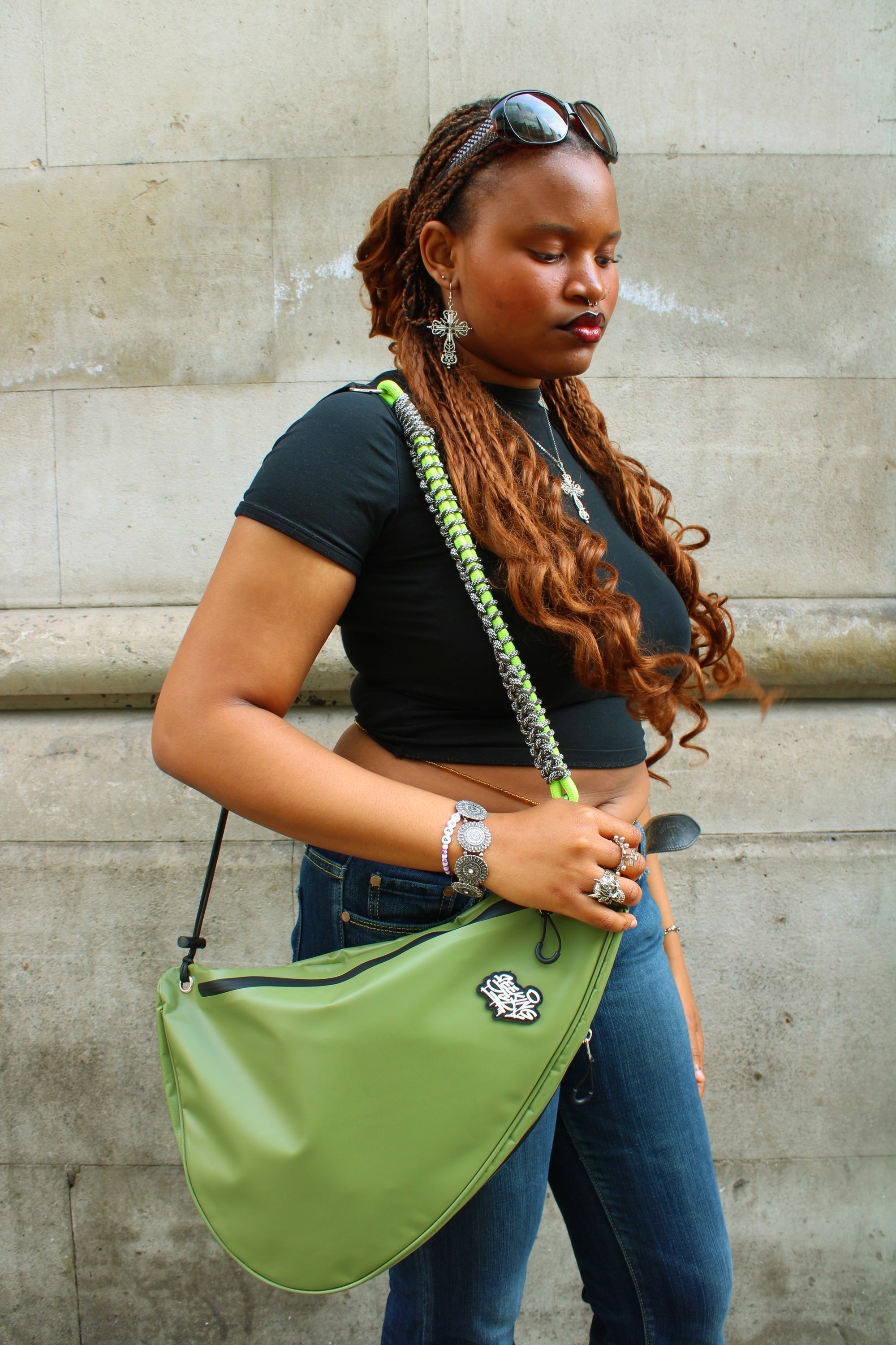 Waterproof Triangle sling back Bag khaki