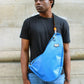 Waterproof Triangle sling back Bag Blue