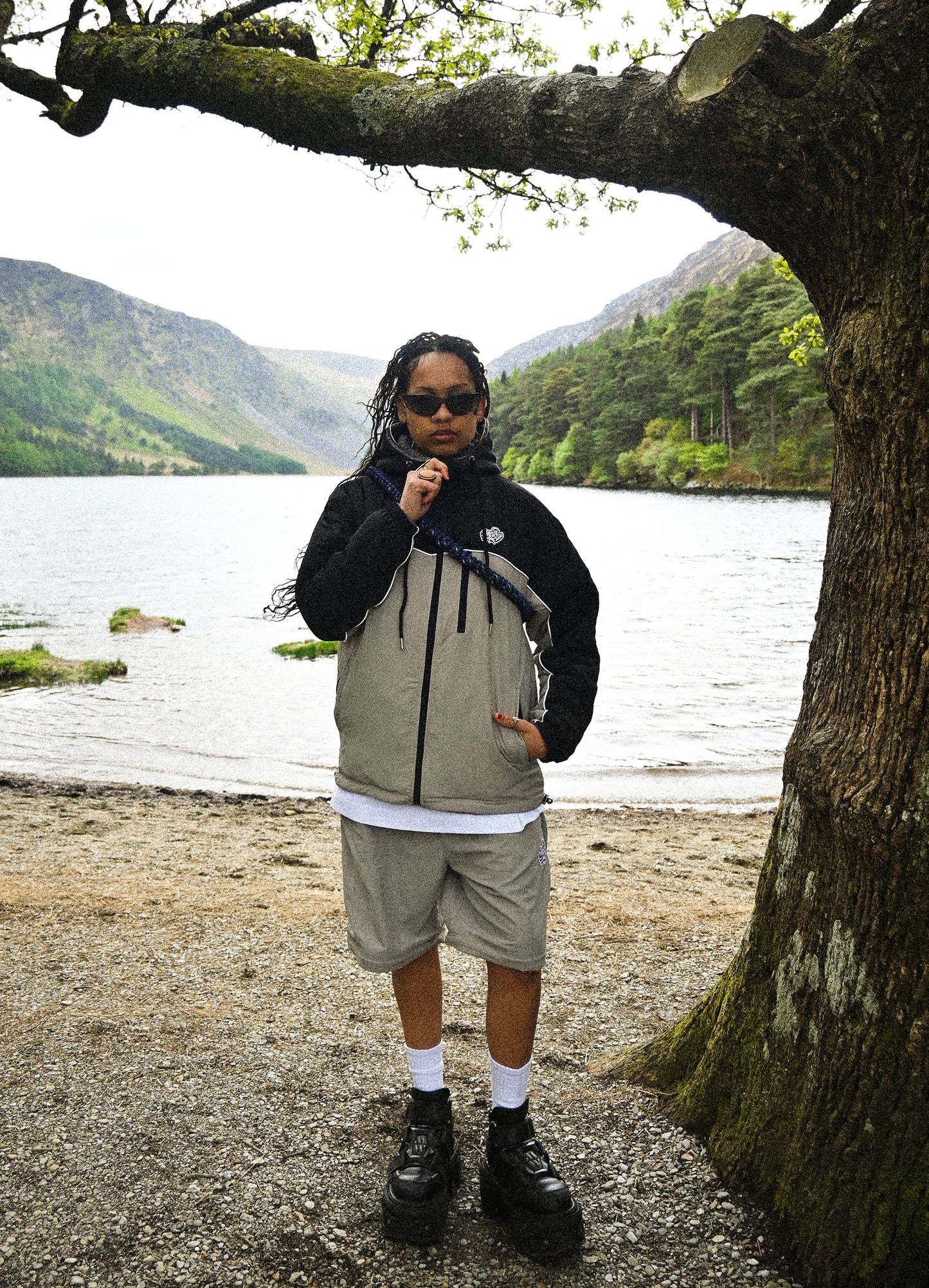Technical Tracksuit bottoms/ Shorts light Grey