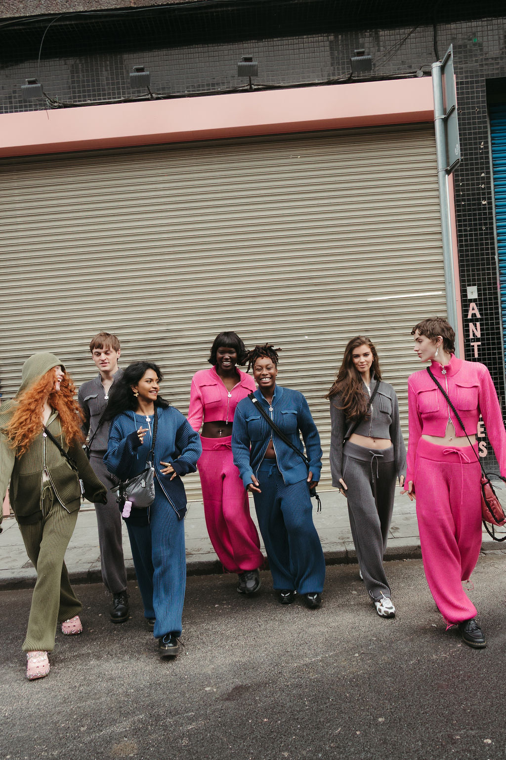 Pink 100% cotton rib knit tracksuit bottoms