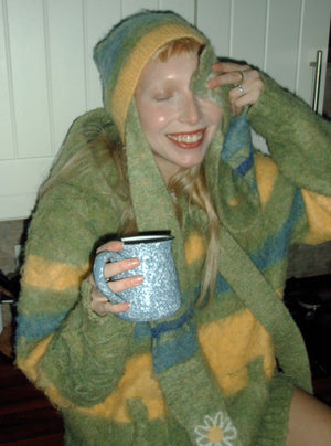 Mossy Mohair Double Zipped Hoodie