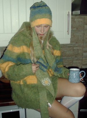 Mossy Mohair Double Zipped Hoodie
