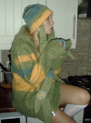 Mossy Mohair Double Zipped Hoodie