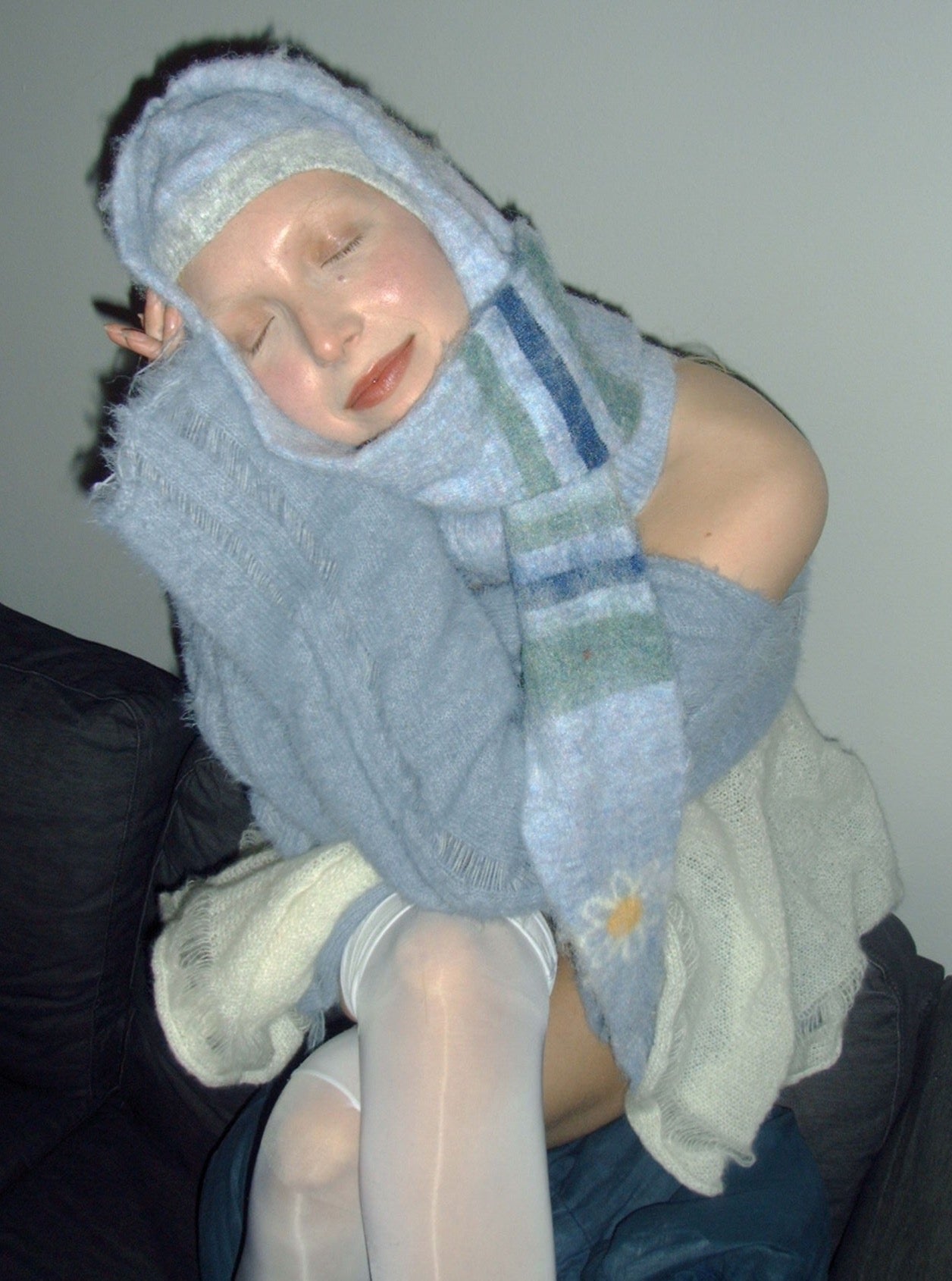Blue Mohair Bunnyclava