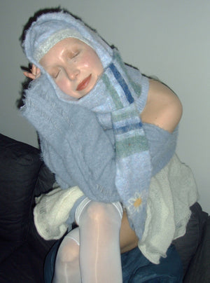 Blue Mohair Bunnyclava