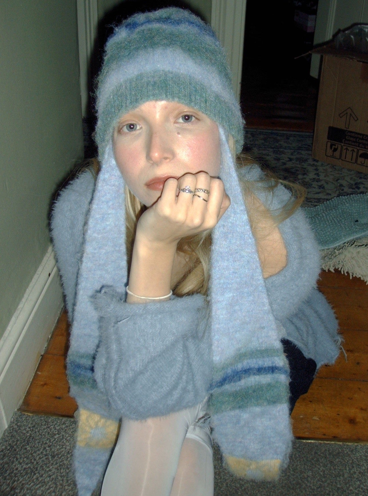 Blue Mohair Bunnybeanie