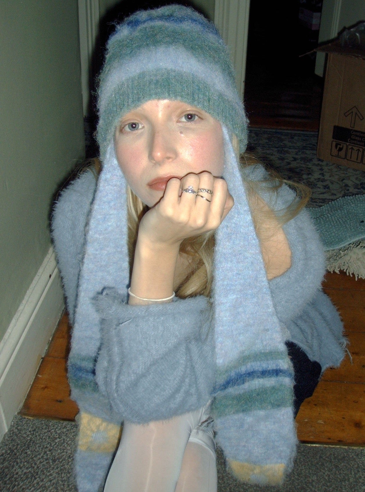 Blue Mohair Bunnybeanie