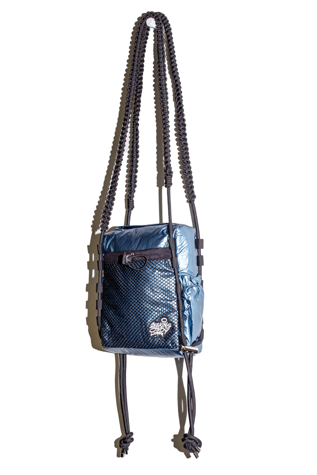 'Rain proof' Small Metallic Bag Blue