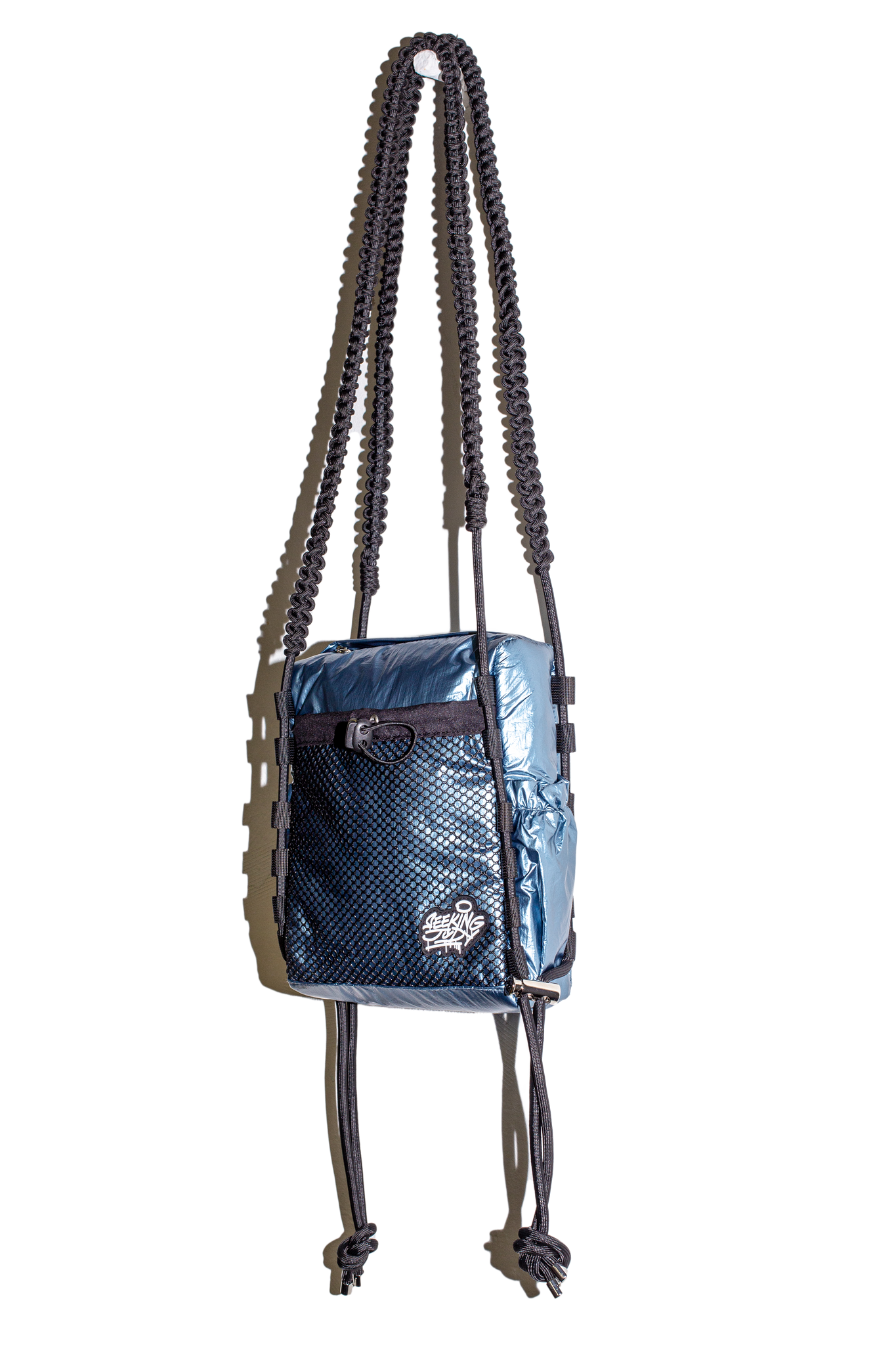 'Rain proof' Small Metallic Bag Blue