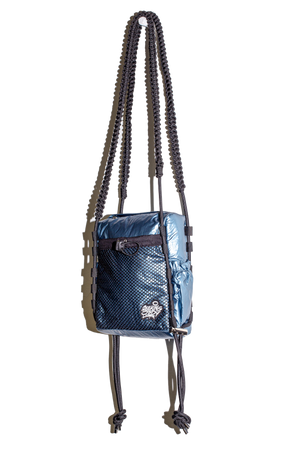 'Rain proof' Small Metallic Bag Blue