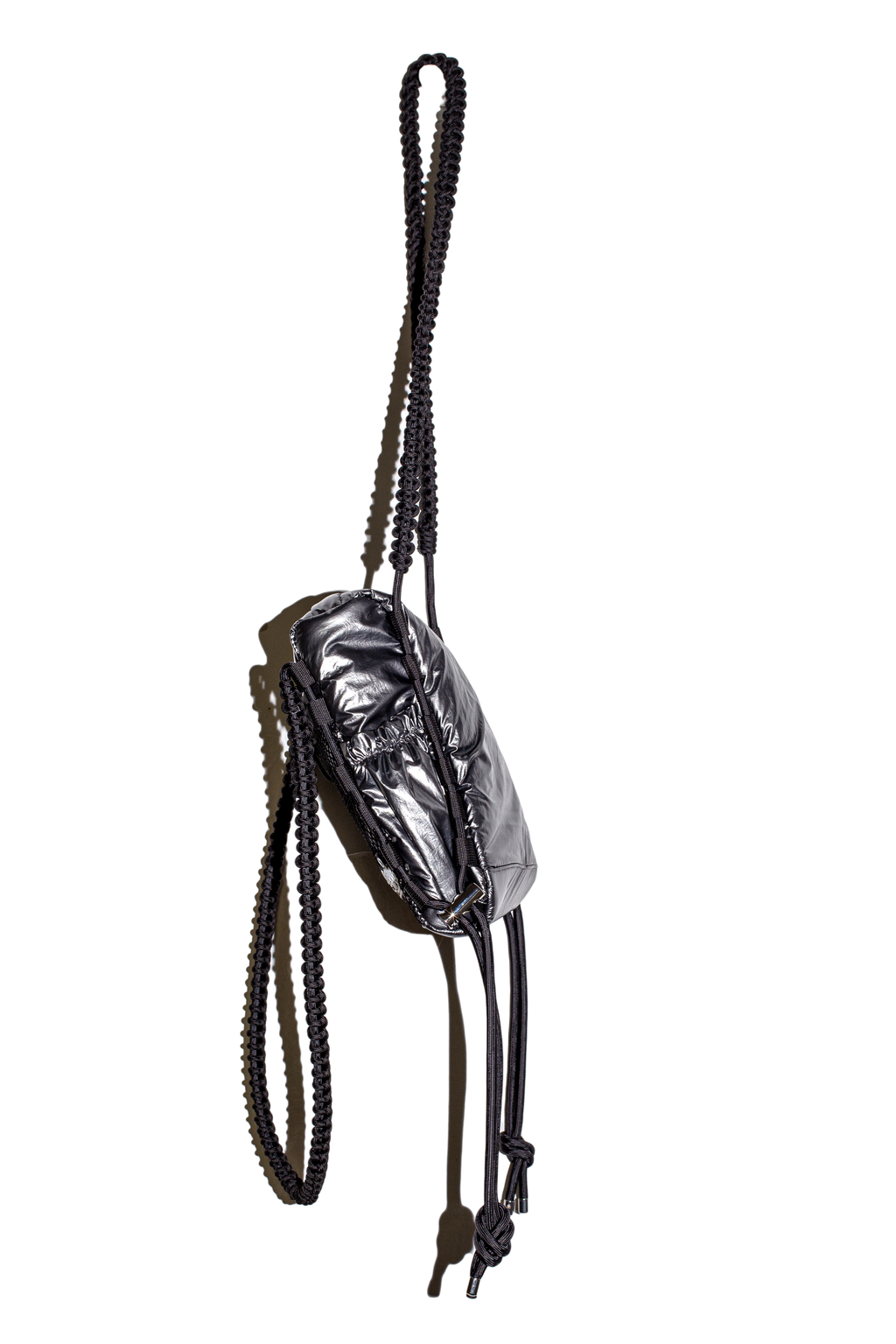 'Rain proof' Small Metallic Bag Black Metallic