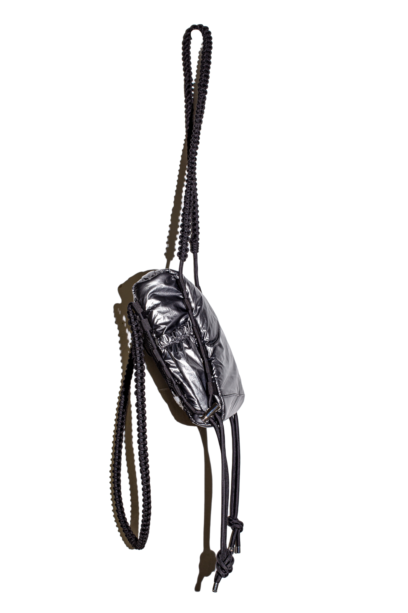 'Rain proof' Small Metallic Bag Black Metallic