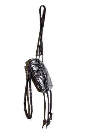 'Rain proof' Small Metallic Bag Black Metallic