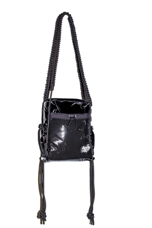 'Rain proof' Small Metallic Bag Black Patent