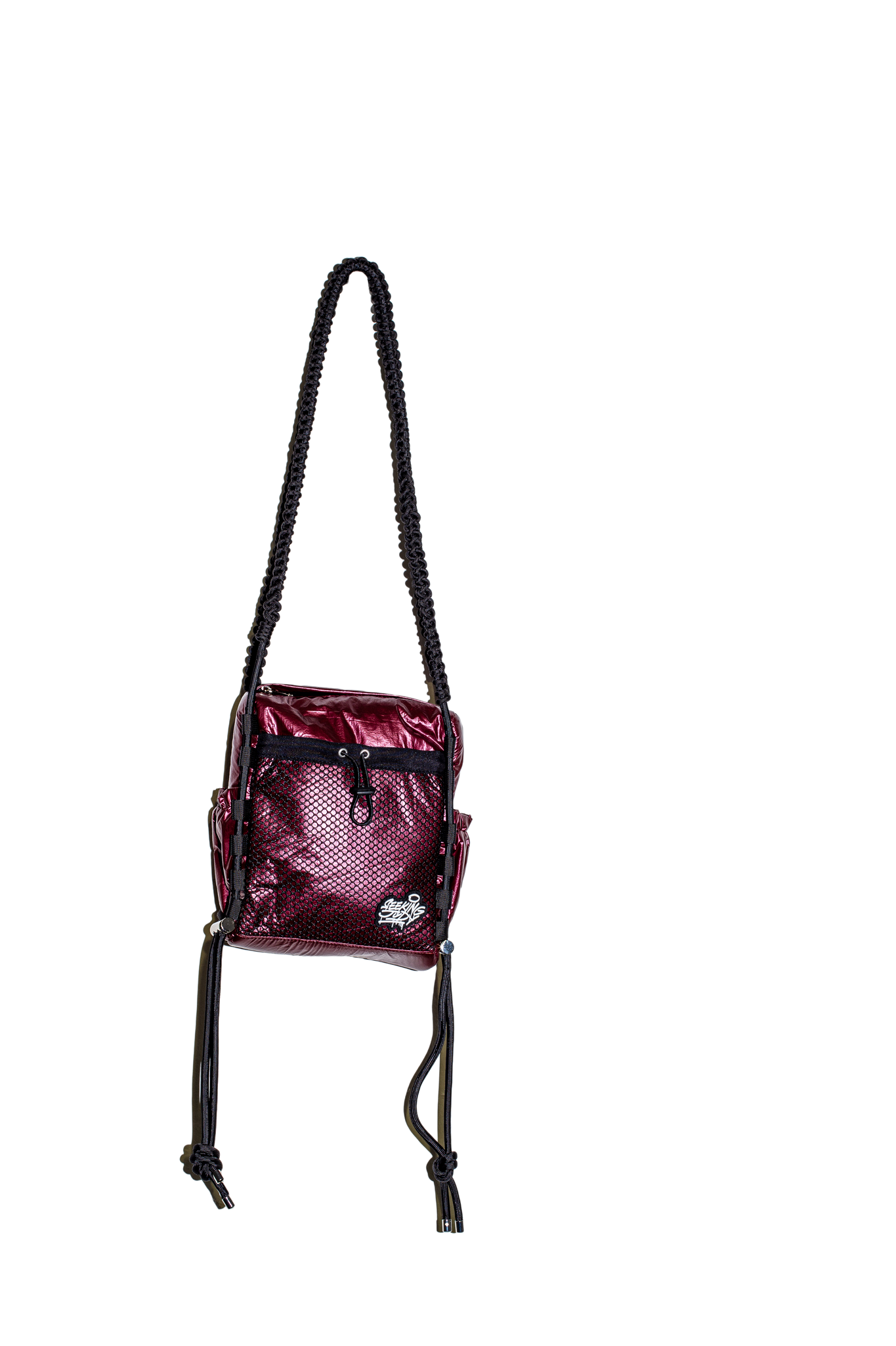 'Rain proof' Small Metallic Bag Burgundy