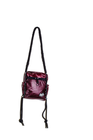 'Rain proof' Small Metallic Bag Burgundy