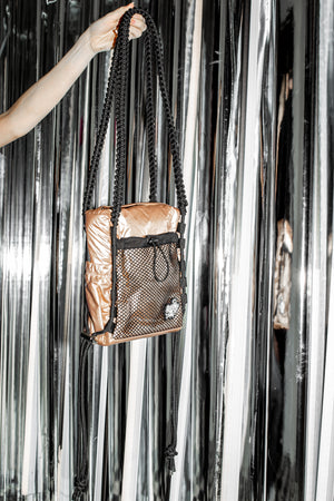 'Rain proof' Small Metallic Bag Gold
