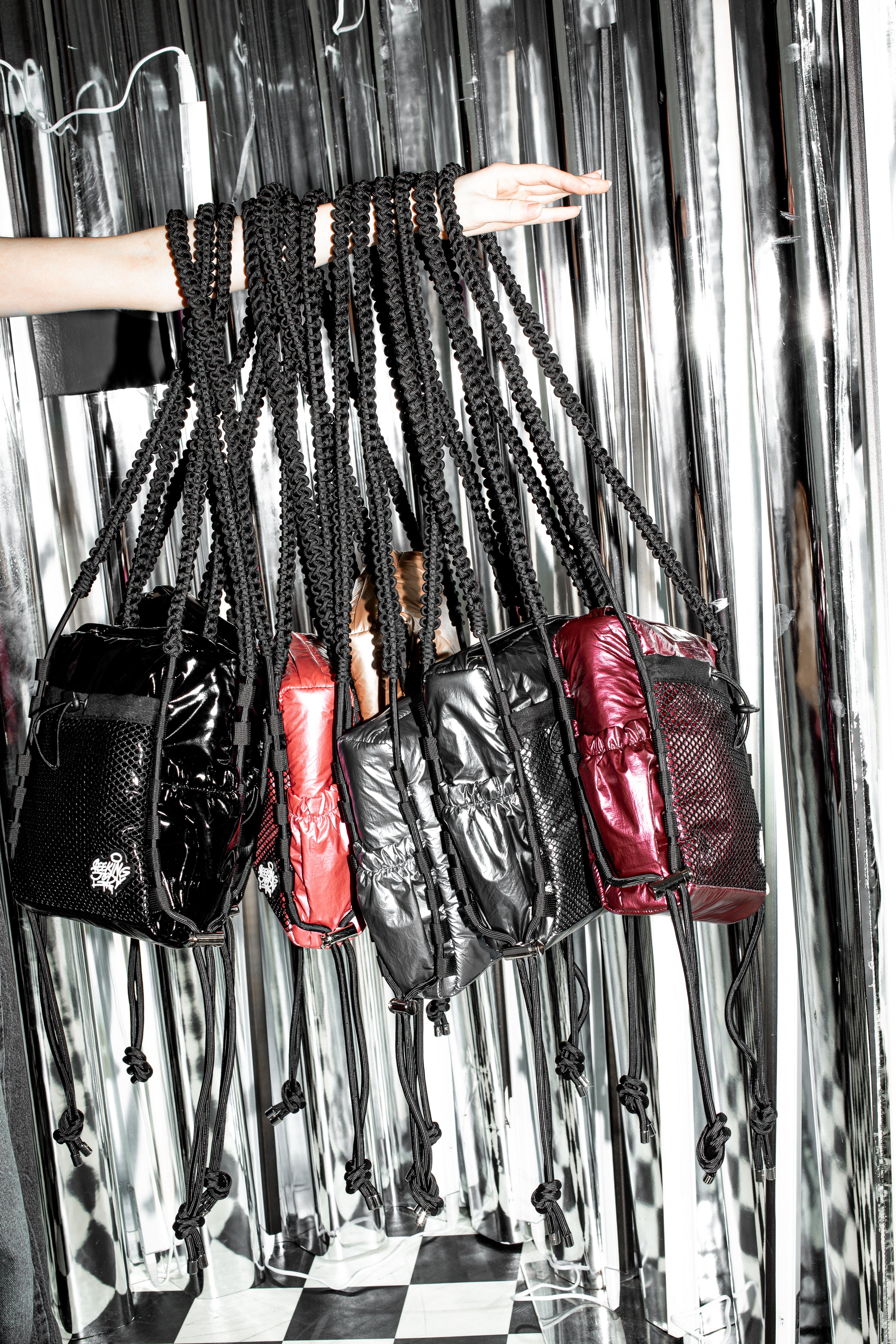 Rain proof' Small Metallic Bag Black Metallic – Seeking Judy