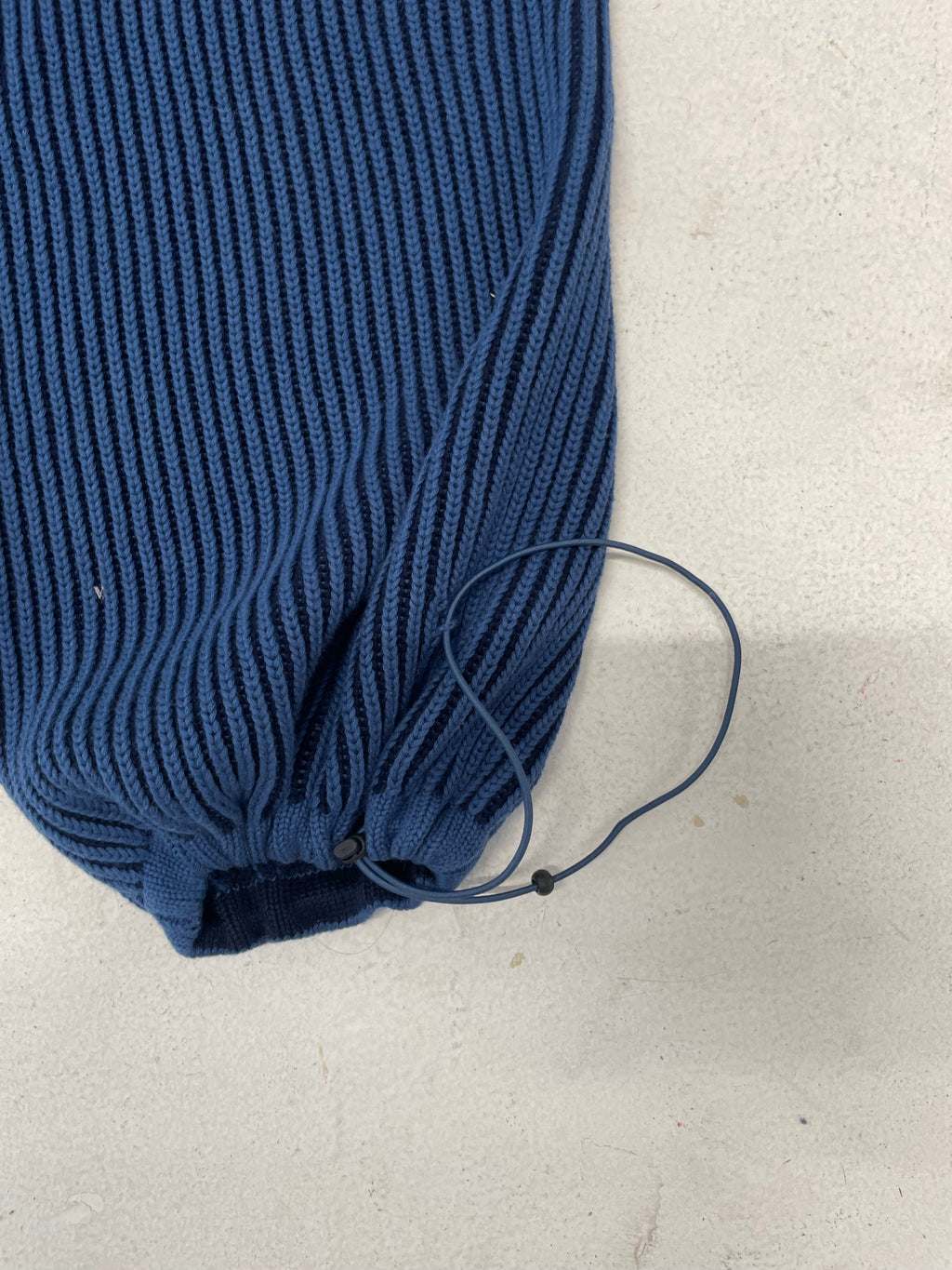 Blue 100% cotton rib knit tracksuit bottoms