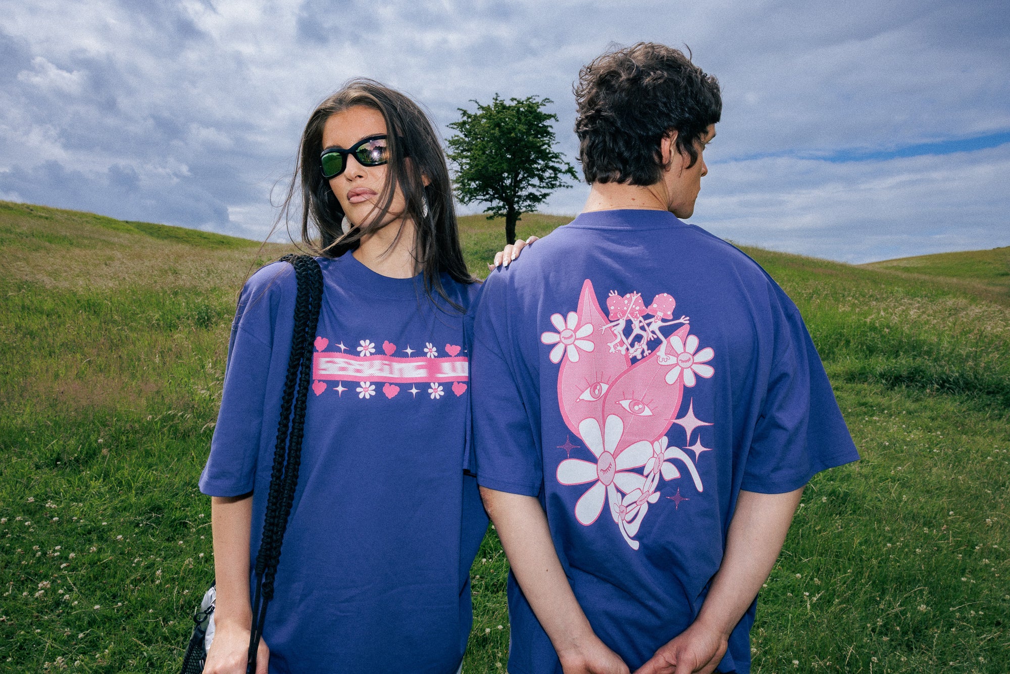 'Speed Run' Purple T-shirt in Organic Cotton