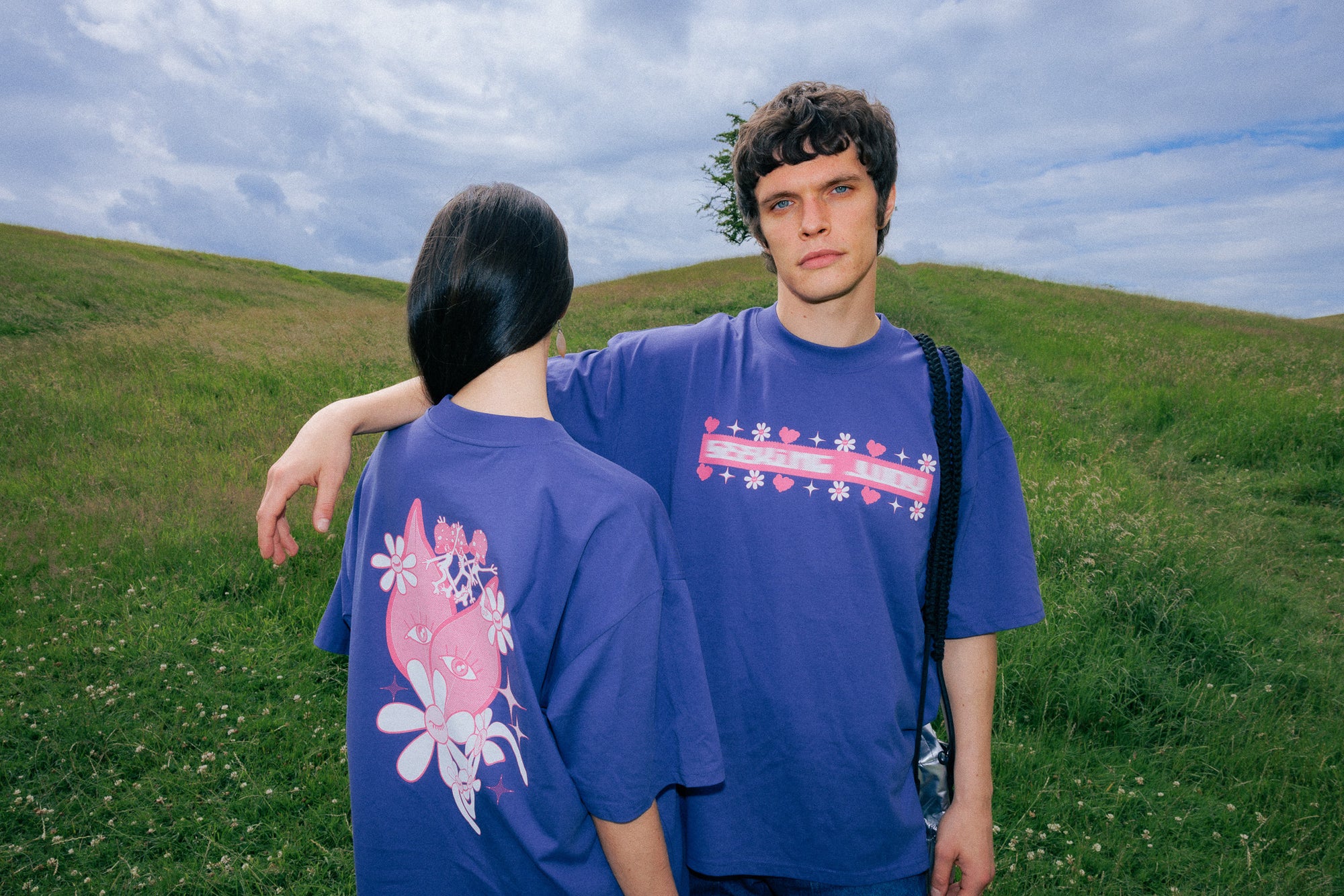 'Speed Run' Purple T-shirt in Organic Cotton