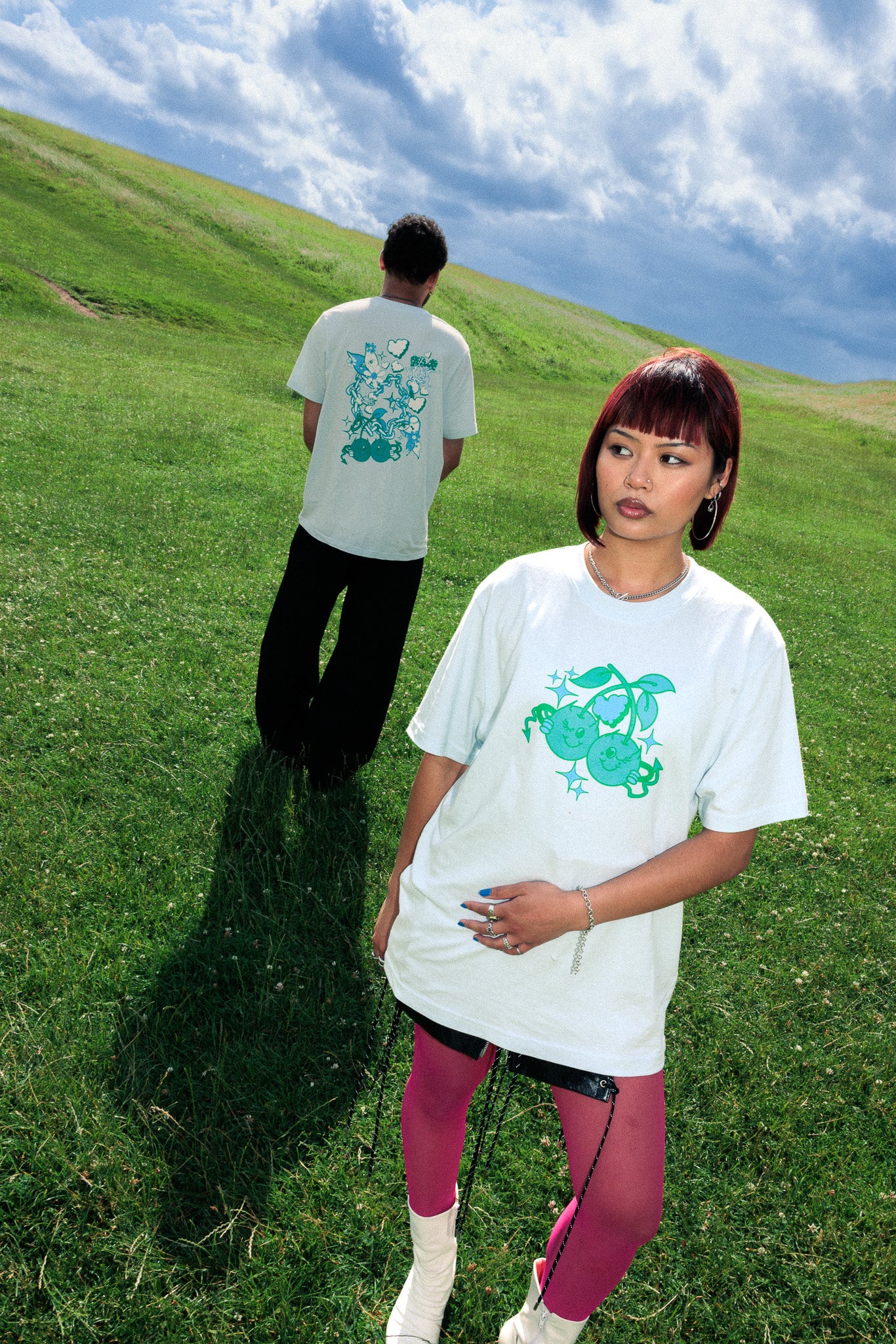 'Cheeky Cherries' Blue T-shirt