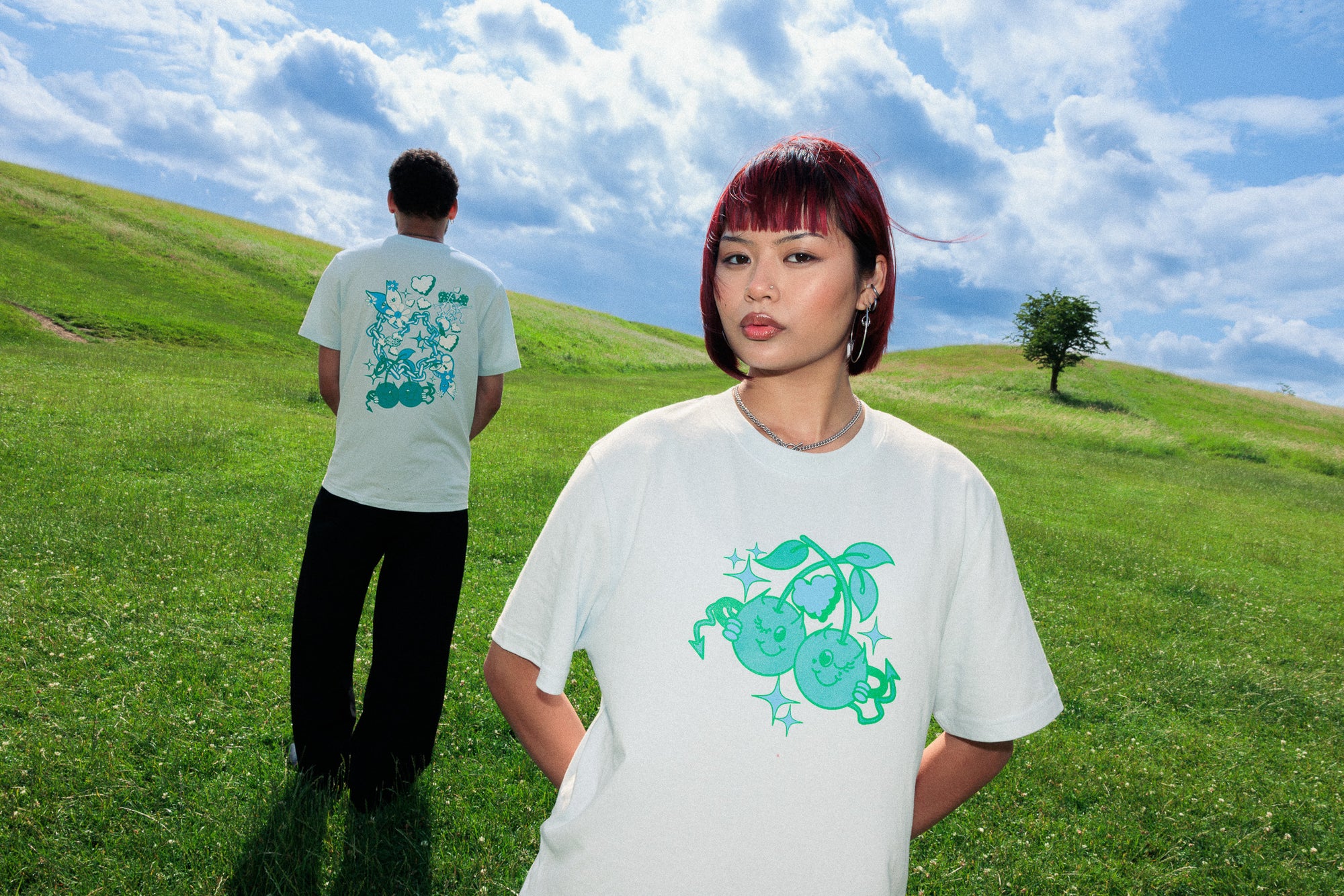 'Cheeky Cherries' Blue T-shirt
