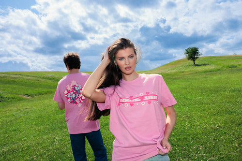 'Dancing for Dopamine' Organic Cotton Pink T-shirt
