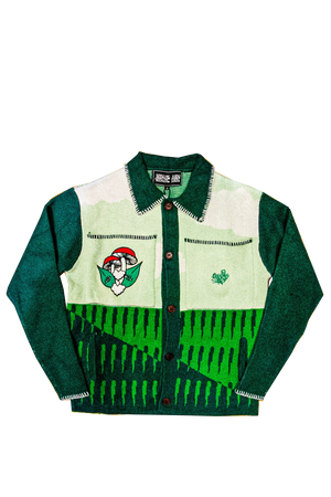 Green Leafy Button up Cardigan