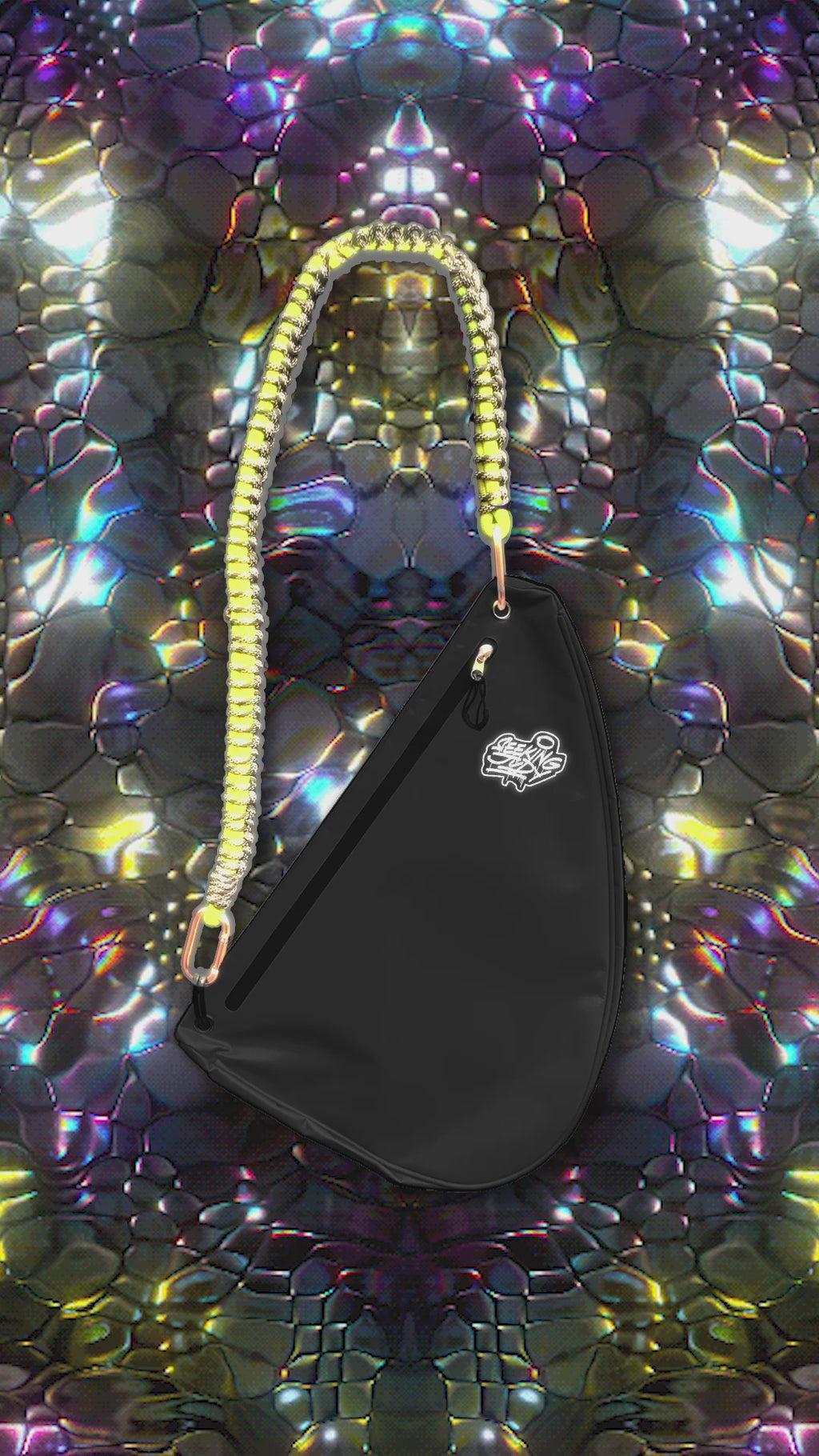 Waterproof Triangle sling back Bag Black