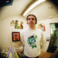 'Dancing World' mint green Organic sweatshirt