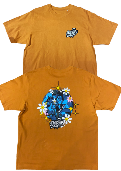 'Night Forest' Mustard Organic cotton T-shirt