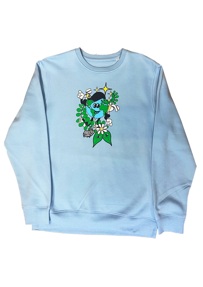 'Dancing World' Baby Blue Organic sweatshirt