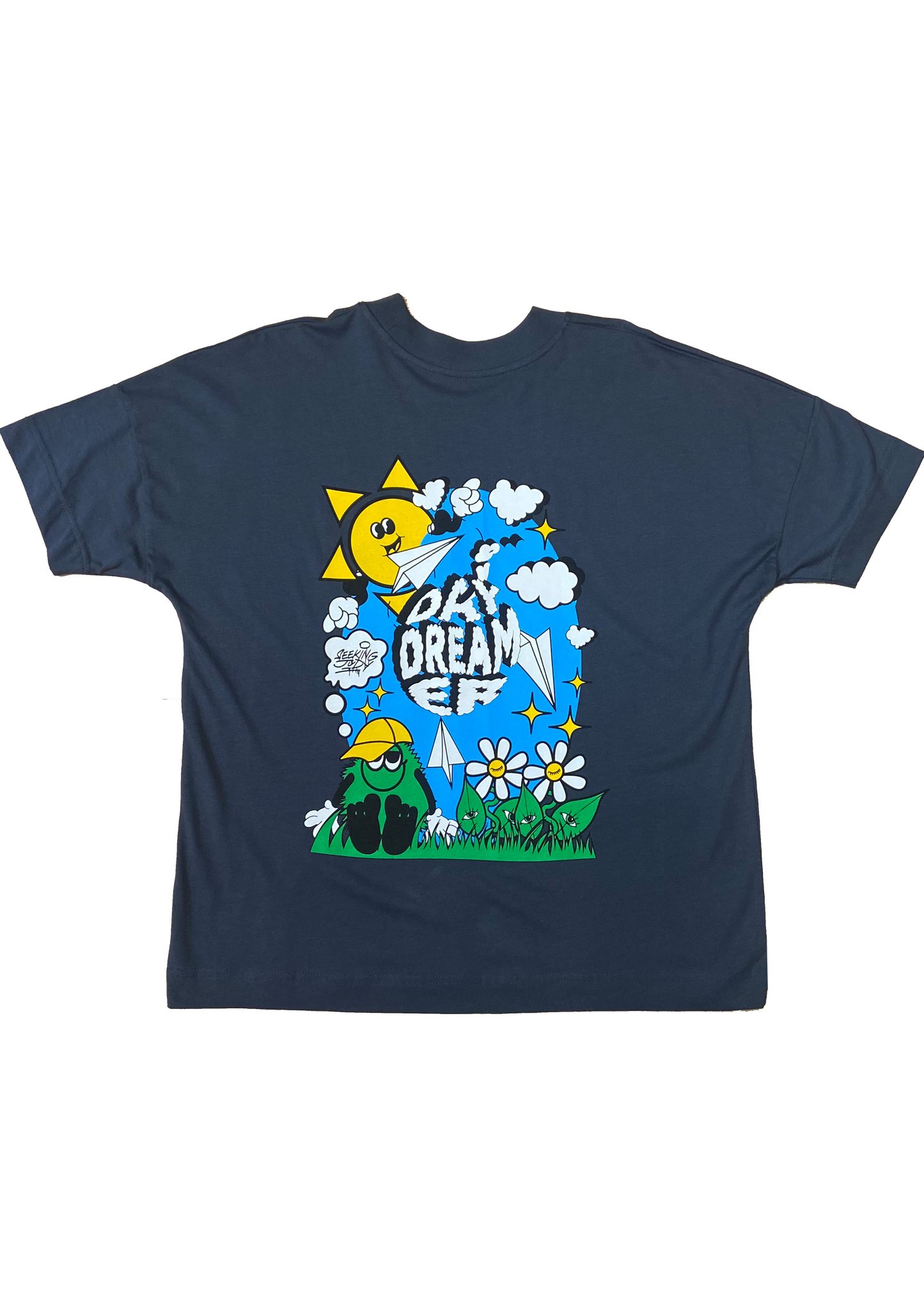 'DayDreamer' Navy Organic T-shirt