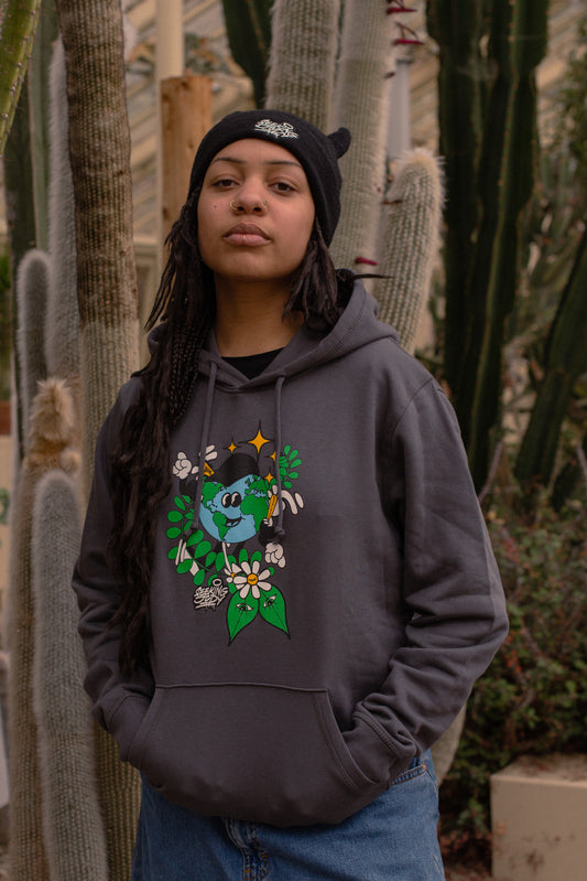 'Dancing World' Charcoal Organic sweatshirt
