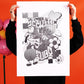 Smiley Bum Fine Art Screen Print - Chrome and black