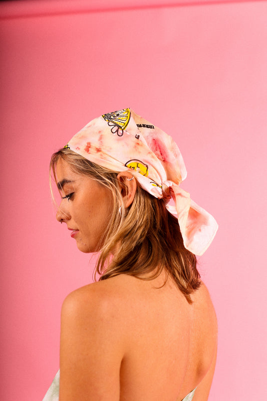Naturally Dyed Pink Bandana, Top