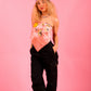 Naturally Dyed Pink Bandana, Top.
