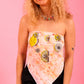 Naturally Dyed Organic Pink yellow, purple Bandana