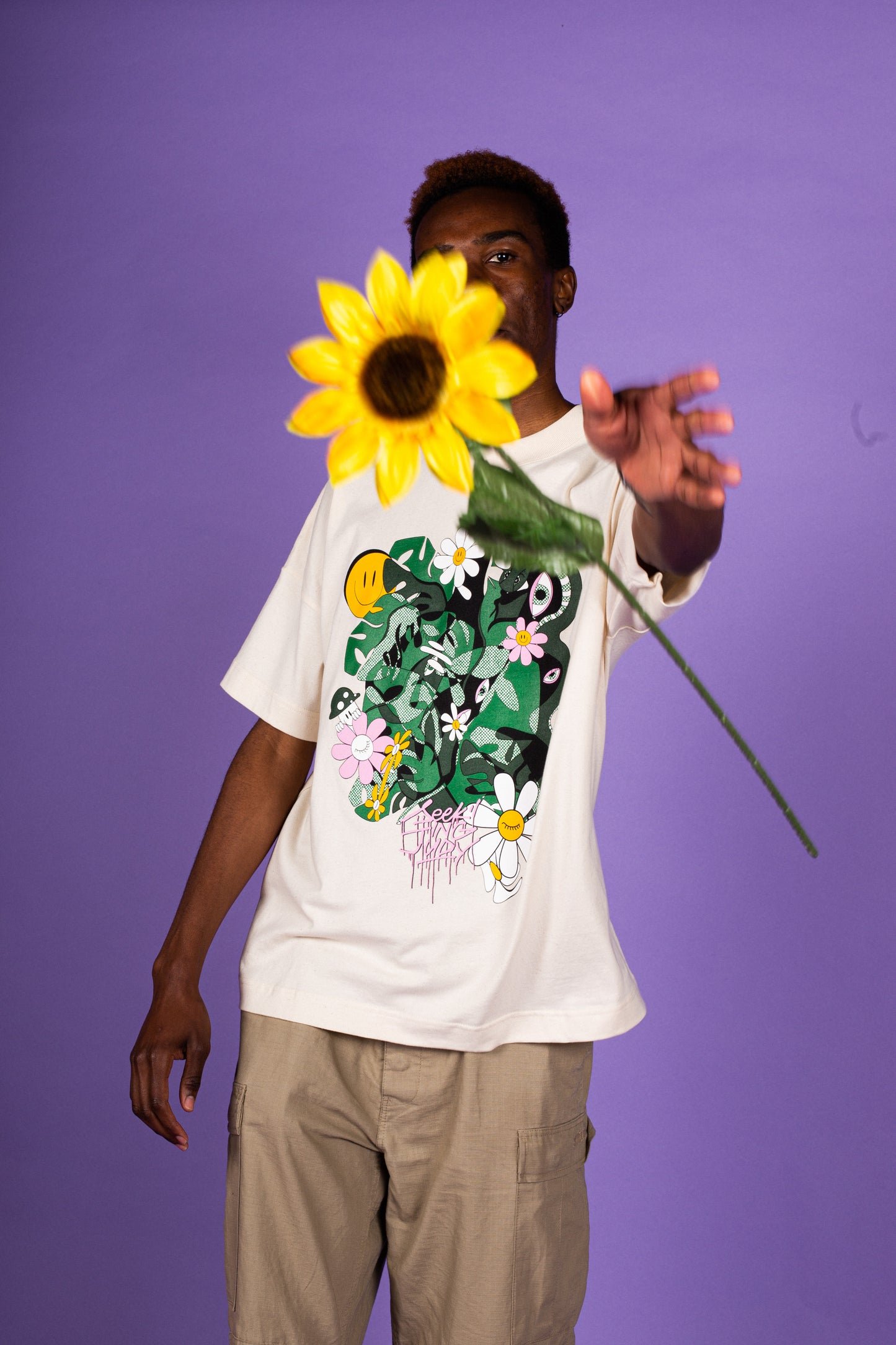 Say Cheese Plant' Neutral Ogranic Cotton tee